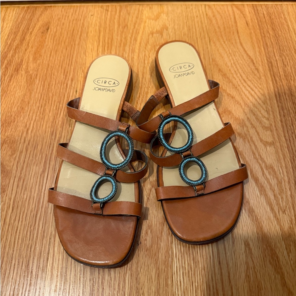Circa Joan & David Brown Leather Sandals Size 6.5 M